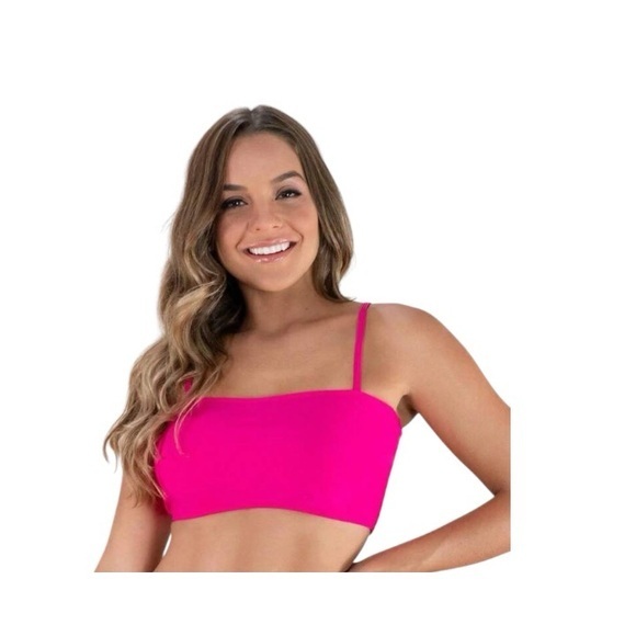 NWT Women's Hot Pink Swimsuit Bathing Suit Top Size Large - Picture 1 of 7